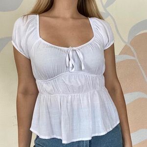 Gathered Linen Top